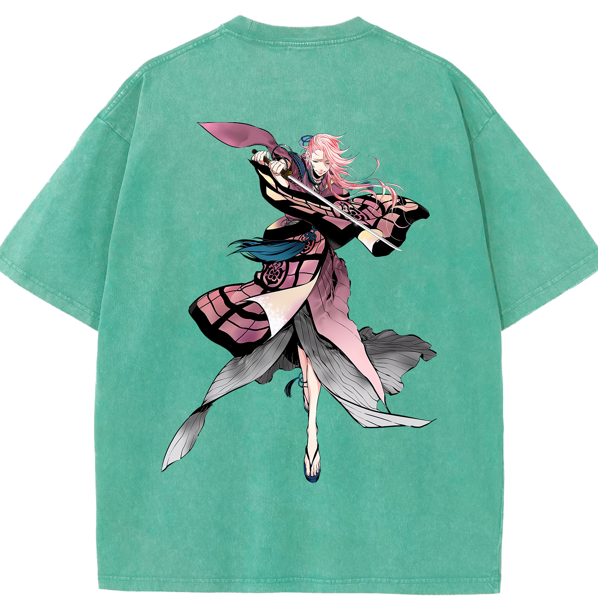 （画像用） 刀剣乱舞 Touken Ranbu 綿100% ヴィンテージ風 半袖Tシャツ（背面プリント）